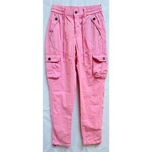 Women's Pink Casual Loose Fit size Small Pockets Cargo Pants